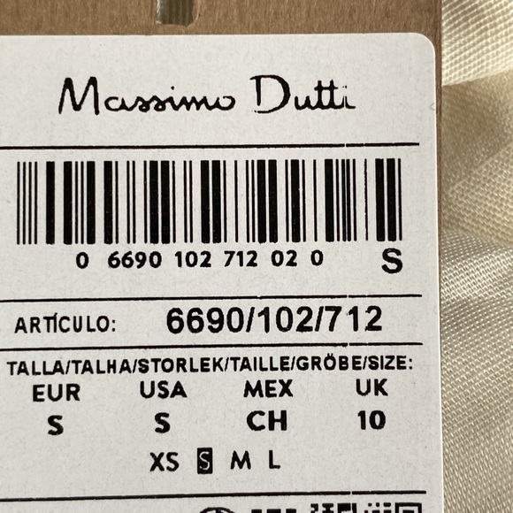 NWT. Massimo Dutti White Midi Dress with Criss-Cross Detail at the Back. Size S. - Picture 9 of 12